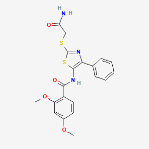molecular formula C20H19N3O4S2 B3310565 N-(2-((2-amino-2-oxoethyl)thio)-4-phenylthiazol-5-yl)-2,4-dimethoxybenzamide CAS No. 946210-78-2
