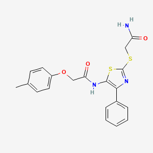 molecular formula C20H19N3O3S2 B3310573 N-(2-((2-amino-2-oxoethyl)thio)-4-phenylthiazol-5-yl)-2-(p-tolyloxy)acetamide CAS No. 946211-00-3