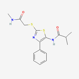 B3310583 N-(2-((2-(methylamino)-2-oxoethyl)thio)-4-phenylthiazol-5-yl)isobutyramide CAS No. 946211-16-1