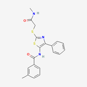molecular formula C20H19N3O2S2 B3310589 3-methyl-N-(2-((2-(methylamino)-2-oxoethyl)thio)-4-phenylthiazol-5-yl)benzamide CAS No. 946211-28-5
