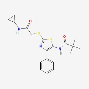 N-(2-((2-(cyclopropylamino)-2-oxoethyl)thio)-4-phenylthiazol-5-yl)pivalamide