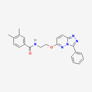 molecular formula C22H21N5O2 B3310621 3,4-dimethyl-N-(2-((3-phenyl-[1,2,4]triazolo[4,3-b]pyridazin-6-yl)oxy)ethyl)benzamide CAS No. 946211-83-2