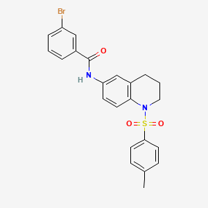 molecular formula C23H21BrN2O3S B3310626 3-bromo-N-(1-tosyl-1,2,3,4-tetrahydroquinolin-6-yl)benzamide CAS No. 946211-88-7