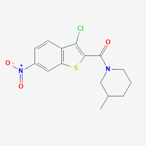 molecular formula C15H15ClN2O3S B331063 1-({3-Chloro-6-nitro-1-benzothien-2-yl}carbonyl)-3-methylpiperidine 