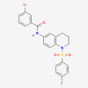 molecular formula C22H18BrFN2O3S B3310632 3-bromo-N-(1-((4-fluorophenyl)sulfonyl)-1,2,3,4-tetrahydroquinolin-6-yl)benzamide CAS No. 946212-12-0