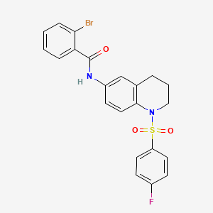 molecular formula C22H18BrFN2O3S B3310638 2-bromo-N-(1-((4-fluorophenyl)sulfonyl)-1,2,3,4-tetrahydroquinolin-6-yl)benzamide CAS No. 946212-16-4