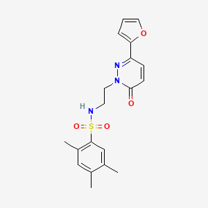 molecular formula C19H21N3O4S B3310641 N-(2-(3-(furan-2-yl)-6-oxopyridazin-1(6H)-yl)ethyl)-2,4,5-trimethylbenzenesulfonamide CAS No. 946212-17-5