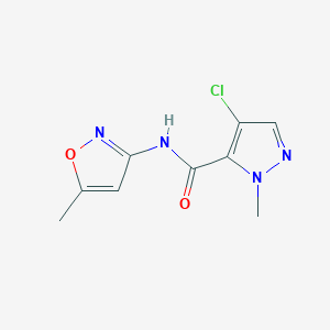 molecular formula C9H9ClN4O2 B331066 4-chloro-1-methyl-N-(5-methyl-3-isoxazolyl)-1H-pyrazole-5-carboxamide 