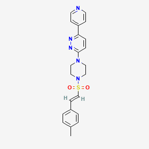 molecular formula C22H23N5O2S B3310669 (E)-3-(4-((4-methylstyryl)sulfonyl)piperazin-1-yl)-6-(pyridin-4-yl)pyridazine CAS No. 946213-79-2