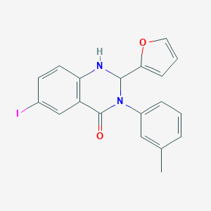 molecular formula C19H15IN2O2 B331067 2-(2-furyl)-6-iodo-3-(3-methylphenyl)-2,3-dihydro-4(1H)-quinazolinone 