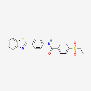 molecular formula C22H18N2O3S2 B3310678 N-(4-(benzo[d]thiazol-2-yl)phenyl)-4-(ethylsulfonyl)benzamide CAS No. 946215-70-9