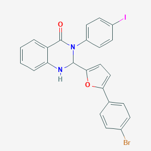 molecular formula C24H16BrIN2O2 B331068 2-[5-(4-bromophenyl)furan-2-yl]-3-(4-iodophenyl)-2,3-dihydroquinazolin-4(1H)-one 