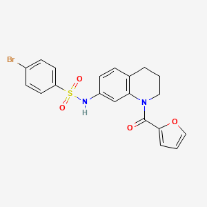 molecular formula C20H17BrN2O4S B3310685 4-bromo-N-(1-(furan-2-carbonyl)-1,2,3,4-tetrahydroquinolin-7-yl)benzenesulfonamide CAS No. 946220-36-6