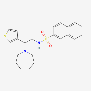molecular formula C22H26N2O2S2 B3310697 N-[2-(azepan-1-yl)-2-(thiophen-3-yl)ethyl]naphthalene-2-sulfonamide CAS No. 946222-27-1