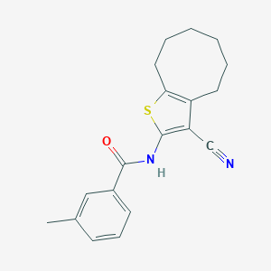 molecular formula C19H20N2OS B331070 N-(3-cyano-4,5,6,7,8,9-hexahydrocycloocta[b]thiophen-2-yl)-3-methylbenzamide 