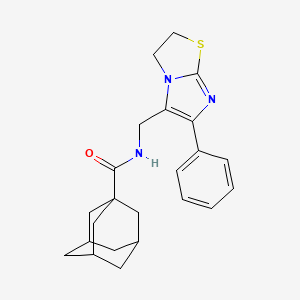 N-[(6-phenyl-2,3-dihydroimidazo[2,1-b][1,3]thiazol-5-yl)methyl]adamantane-1-carboxamide