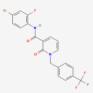 molecular formula C20H13BrF4N2O2 B3310716 N-(4-bromo-2-fluorophenyl)-2-oxo-1-(4-(trifluoromethyl)benzyl)-1,2-dihydropyridine-3-carboxamide CAS No. 946223-11-6