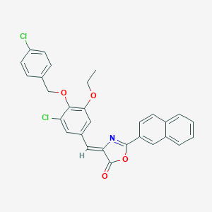 molecular formula C29H21Cl2NO4 B331072 4-{3-chloro-4-[(4-chlorobenzyl)oxy]-5-ethoxybenzylidene}-2-(2-naphthyl)-1,3-oxazol-5(4H)-one 