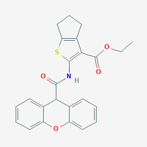 molecular formula C24H21NO4S B331073 ethyl 2-[(9H-xanthen-9-ylcarbonyl)amino]-5,6-dihydro-4H-cyclopenta[b]thiophene-3-carboxylate 
