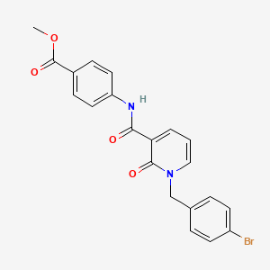 molecular formula C21H17BrN2O4 B3310742 Methyl 4-(1-(4-bromobenzyl)-2-oxo-1,2-dihydropyridine-3-carboxamido)benzoate CAS No. 946223-55-8