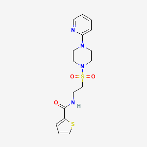 molecular formula C16H20N4O3S2 B3310750 N-(2-((4-(pyridin-2-yl)piperazin-1-yl)sulfonyl)ethyl)thiophene-2-carboxamide CAS No. 946223-57-0