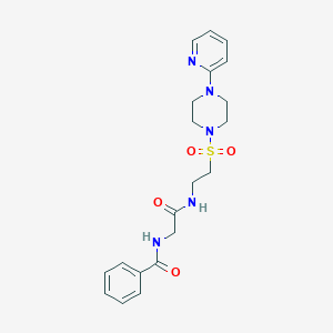 N-(2-oxo-2-((2-((4-(pyridin-2-yl)piperazin-1-yl)sulfonyl)ethyl)amino)ethyl)benzamide