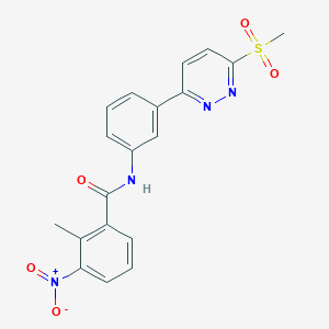 molecular formula C19H16N4O5S B3310795 2-methyl-N-(3-(6-(methylsulfonyl)pyridazin-3-yl)phenyl)-3-nitrobenzamide CAS No. 946226-32-0