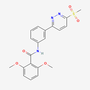 molecular formula C20H19N3O5S B3310802 2,6-dimethoxy-N-(3-(6-(methylsulfonyl)pyridazin-3-yl)phenyl)benzamide CAS No. 946226-48-8