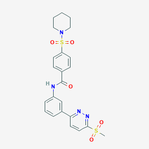molecular formula C23H24N4O5S2 B3310803 N-(3-(6-(methylsulfonyl)pyridazin-3-yl)phenyl)-4-(piperidin-1-ylsulfonyl)benzamide CAS No. 946226-52-4