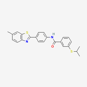 molecular formula C24H22N2OS2 B3310805 3-(isopropylthio)-N-(4-(6-methylbenzo[d]thiazol-2-yl)phenyl)benzamide CAS No. 946227-51-6