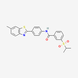 molecular formula C24H22N2O3S2 B3310811 3-(isopropylsulfonyl)-N-(4-(6-methylbenzo[d]thiazol-2-yl)phenyl)benzamide CAS No. 946227-55-0