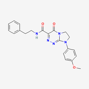 molecular formula C21H21N5O3 B3310850 8-(4-methoxyphenyl)-4-oxo-N-phenethyl-4,6,7,8-tetrahydroimidazo[2,1-c][1,2,4]triazine-3-carboxamide CAS No. 946230-37-1
