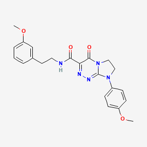 molecular formula C22H23N5O4 B3310851 N-(3-methoxyphenethyl)-8-(4-methoxyphenyl)-4-oxo-4,6,7,8-tetrahydroimidazo[2,1-c][1,2,4]triazine-3-carboxamide CAS No. 946230-45-1