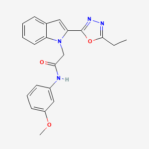 molecular formula C21H20N4O3 B3310883 2-[2-(5-ethyl-1,3,4-oxadiazol-2-yl)-1H-indol-1-yl]-N-(3-methoxyphenyl)acetamide CAS No. 946231-56-7