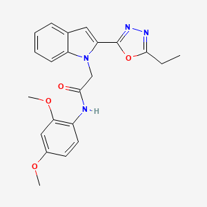 molecular formula C22H22N4O4 B3310889 N-(2,4-dimethoxyphenyl)-2-[2-(5-ethyl-1,3,4-oxadiazol-2-yl)-1H-indol-1-yl]acetamide CAS No. 946231-61-4