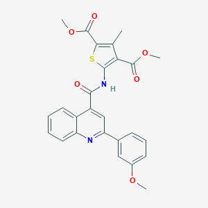 molecular formula C26H22N2O6S B331089 Dimethyl 5-({[2-(3-methoxyphenyl)-4-quinolinyl]carbonyl}amino)-3-methyl-2,4-thiophenedicarboxylate 