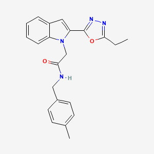 molecular formula C22H22N4O2 B3310896 2-(2-(5-ethyl-1,3,4-oxadiazol-2-yl)-1H-indol-1-yl)-N-(4-methylbenzyl)acetamide CAS No. 946231-78-3