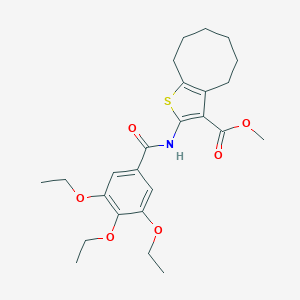 molecular formula C25H33NO6S B331092 Methyl 2-[(3,4,5-triethoxybenzoyl)amino]-4,5,6,7,8,9-hexahydrocycloocta[b]thiophene-3-carboxylate 