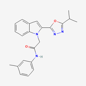 molecular formula C22H22N4O2 B3310926 2-(2-(5-isopropyl-1,3,4-oxadiazol-2-yl)-1H-indol-1-yl)-N-(m-tolyl)acetamide CAS No. 946232-58-2