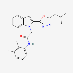 molecular formula C24H26N4O2 B3310954 N-(2,3-dimethylphenyl)-2-(2-(5-isobutyl-1,3,4-oxadiazol-2-yl)-1H-indol-1-yl)acetamide CAS No. 946233-29-0