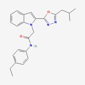 molecular formula C24H26N4O2 B3310962 N-(4-ethylphenyl)-2-(2-(5-isobutyl-1,3,4-oxadiazol-2-yl)-1H-indol-1-yl)acetamide CAS No. 946233-33-6