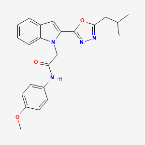 molecular formula C23H24N4O3 B3310965 2-(2-(5-isobutyl-1,3,4-oxadiazol-2-yl)-1H-indol-1-yl)-N-(4-methoxyphenyl)acetamide CAS No. 946233-41-6