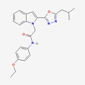 molecular formula C24H26N4O3 B3310969 N-(4-ethoxyphenyl)-2-(2-(5-isobutyl-1,3,4-oxadiazol-2-yl)-1H-indol-1-yl)acetamide CAS No. 946233-45-0
