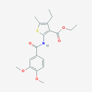 molecular formula C19H23NO5S B331097 Ethyl 2-[(3,4-dimethoxybenzoyl)amino]-4-ethyl-5-methyl-3-thiophenecarboxylate 