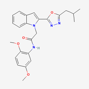 molecular formula C24H26N4O4 B3310974 N-(2,5-dimethoxyphenyl)-2-(2-(5-isobutyl-1,3,4-oxadiazol-2-yl)-1H-indol-1-yl)acetamide CAS No. 946233-49-4