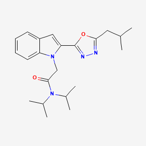 2-(2-(5-isobutyl-1,3,4-oxadiazol-2-yl)-1H-indol-1-yl)-N,N-diisopropylacetamide