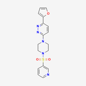 molecular formula C17H17N5O3S B3311018 3-(Furan-2-yl)-6-(4-(pyridin-3-ylsulfonyl)piperazin-1-yl)pyridazine CAS No. 946238-74-0