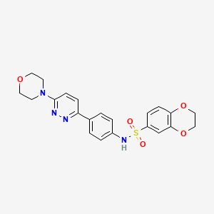 molecular formula C22H22N4O5S B3311032 N-(4-(6-morpholinopyridazin-3-yl)phenyl)-2,3-dihydrobenzo[b][1,4]dioxine-6-sulfonamide CAS No. 946239-06-1