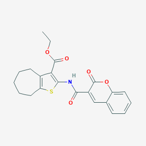 ethyl 2-{[(2-oxo-2H-chromen-3-yl)carbonyl]amino}-5,6,7,8-tetrahydro-4H-cyclohepta[b]thiophene-3-carboxylate