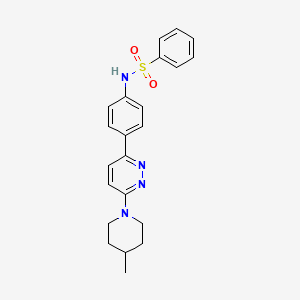 molecular formula C22H24N4O2S B3311048 N-{4-[6-(4-methylpiperidin-1-yl)pyridazin-3-yl]phenyl}benzenesulfonamide CAS No. 946239-25-4